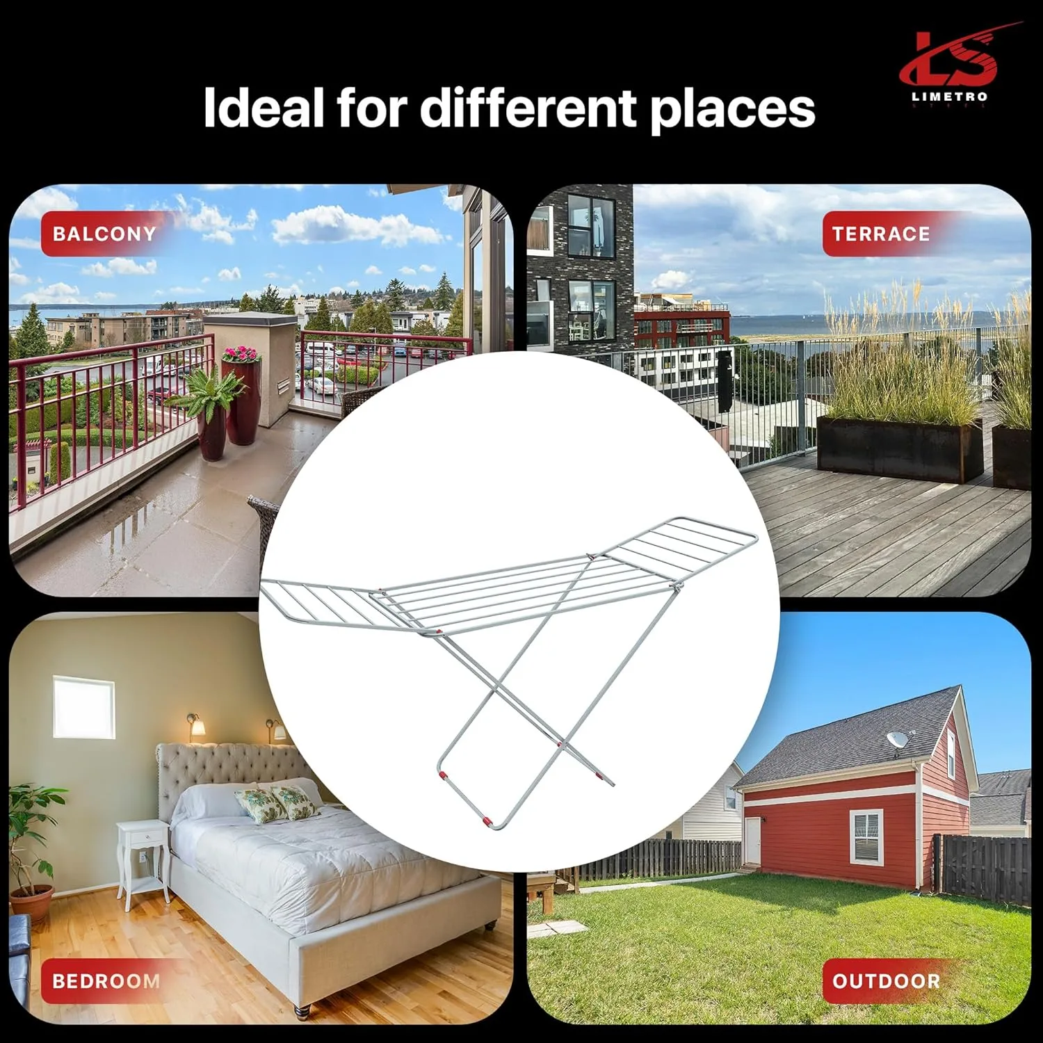 In-Depth Review: best clothes drying stand - LiMETRO STEEL Foldable Clothes Drying Stand for Balcony & Indoor Use | Heavy Duty Mild Steel Laundry 9 best clothes drying stand view 7