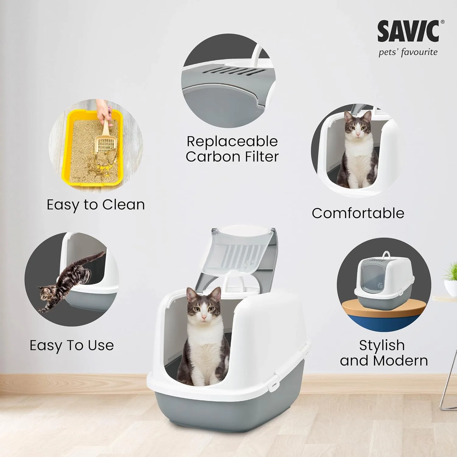 In-Depth Review: best cat litter box - Savic Nestor Jumbo Cat Toilet, Prevent Throwing of cat Litter, Durable, Lightweight, Easy to use and Reduces Od 6 Savic Nestor Jumbo Cat To - view 5