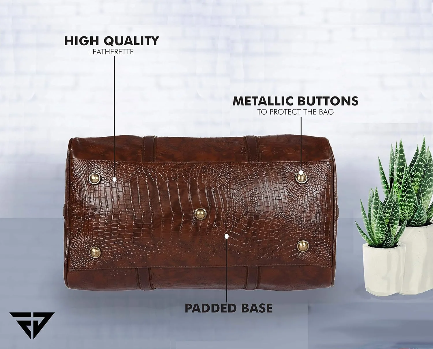 In-Depth Review: best travel duffel bag - Fur Jaden Brown Textured Leatherette Stylish & Spacious Weekender Duffle Bag for Travel for Men and Women 5 Fur Jaden Brown Texture - view 4
