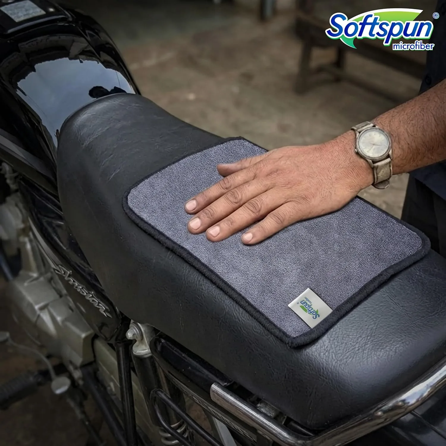 In-Depth Review: best bike microfiber cloth - SOFTSPUN Microfiber Super Absorbent Small Wipes, 500 GSM 20X30 Cms 5 Pieces Grey! Silk Banded Edge Towel 5 best bike microfiber cloth view 3