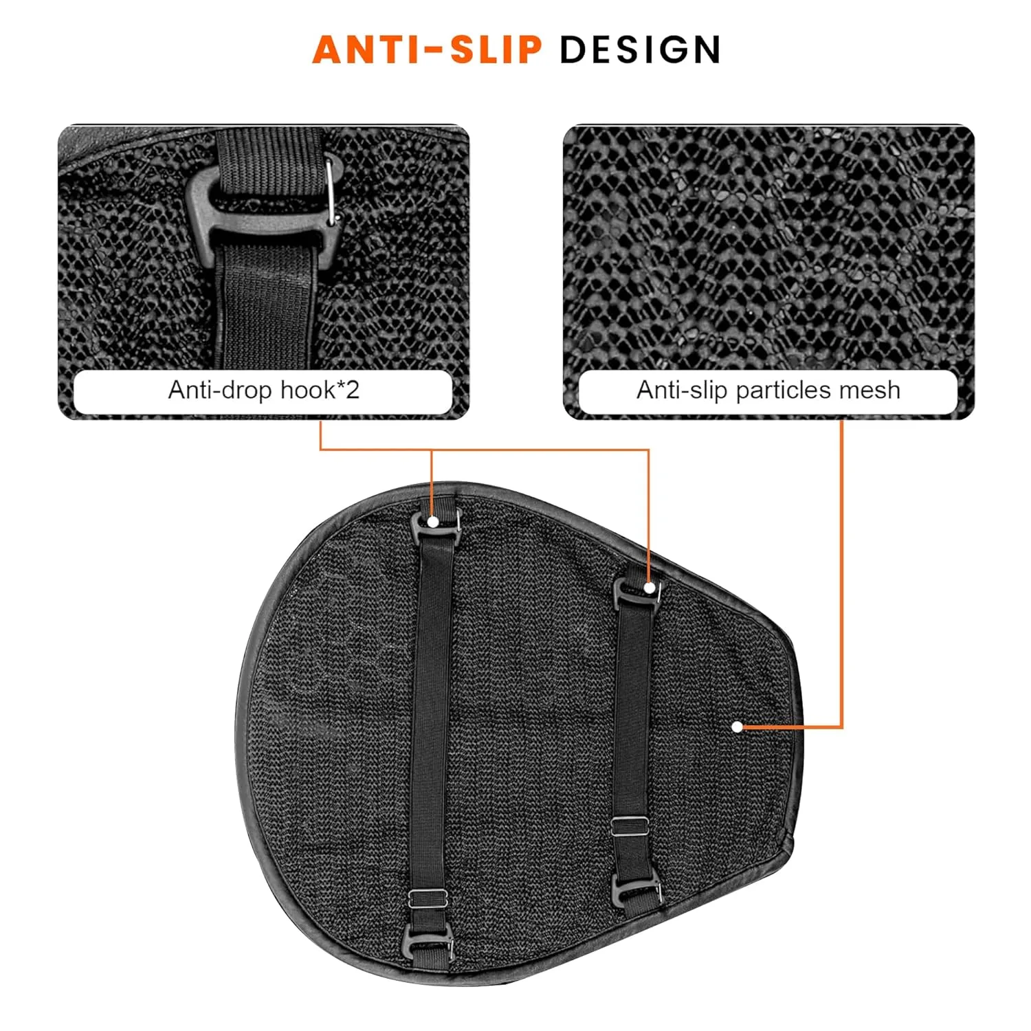 In-Depth Review: best bike seat cushion - GRAND PITSTOP Gel Air Seat Cushion | 3D Honeycomb Gel Structure | Universal Fit | Detachable Cover | Ideal f 7 GRAND PITSTOP Gel Air Sea - view 6