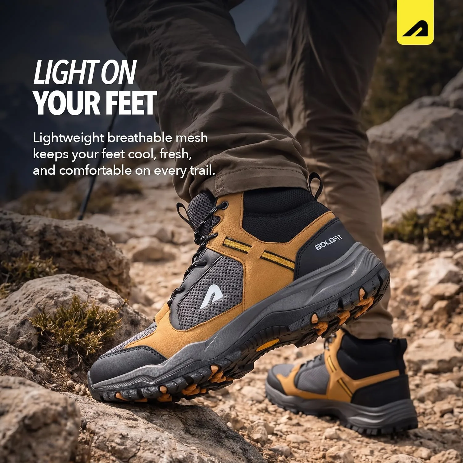 best bike riding boots - Boldfit Trekking Shoes for Man Outd 5 Boldfit Trekking Shoes for - view 5
