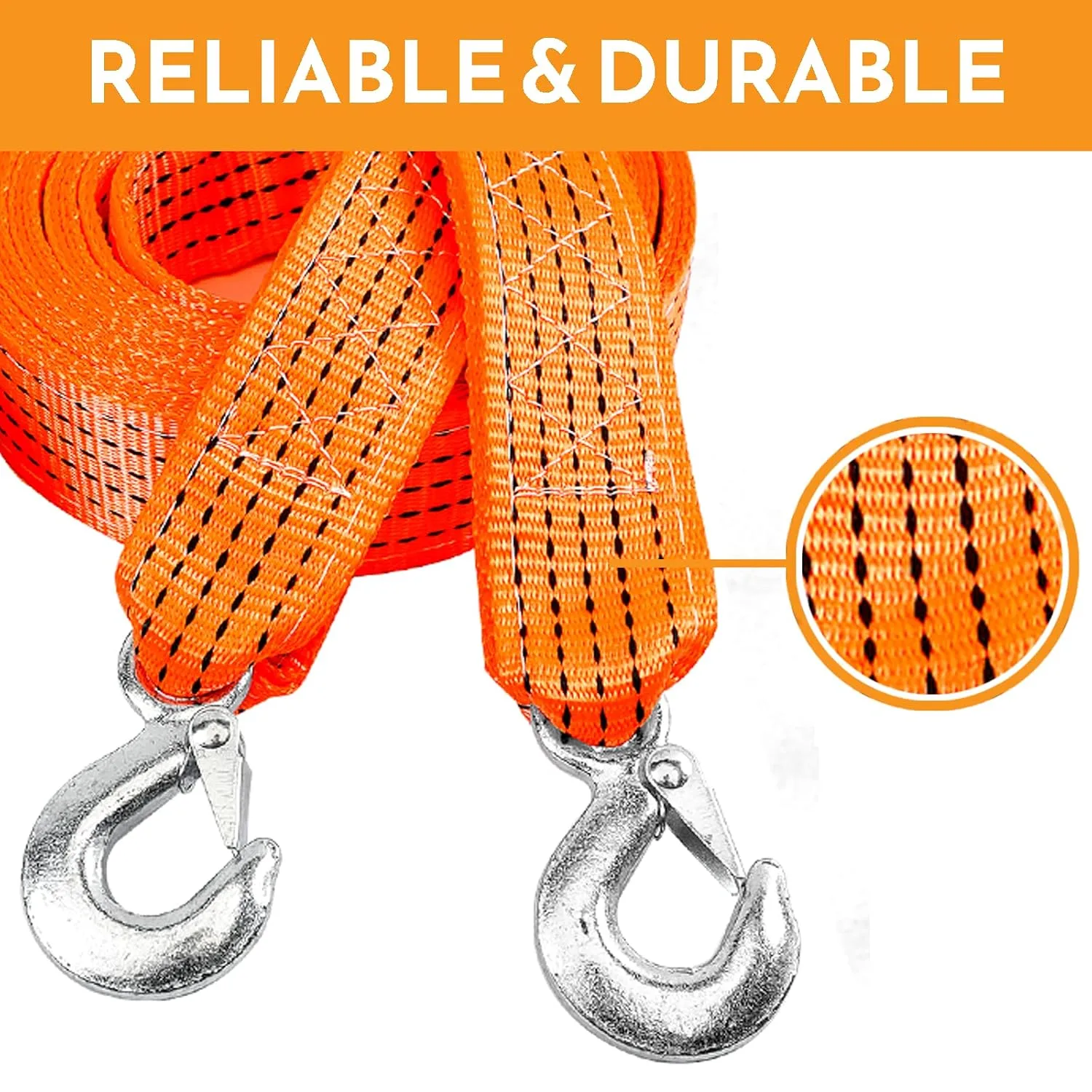 In-Depth Review: best car tow rope - Xtremeauto Heavy Duty Tow Rope Straps With Steel Hooks Car Breakdown Recovery Equipment Cable Winch Rope – 6 Xtremeauto Heavy Duty Tow Rope - view 5