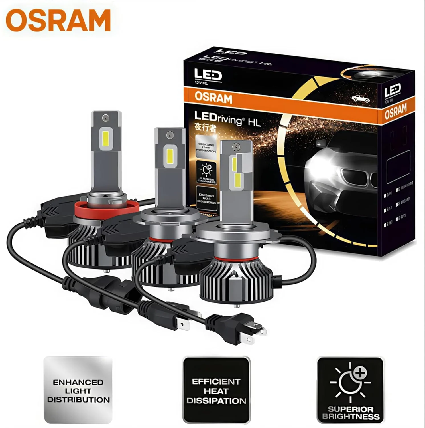 In-Depth Review: best car led headlight - Osram LED HEADLIGHT FOR CAR H6204 COOL WHITE (H4/H19 12V 80W 6000K) 9 Osram LED HEADLIGHT FOR C - view 8