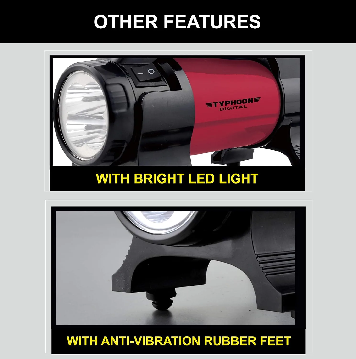In-Depth Review: best car tyre inflator - Bergmann Typhoon Digital Heavy-Duty Metal Tyre Inflator with Auto Cut-Off & LED Light (BCT-150D), 35 Liters_ 8 Bergmann Typhoon Digital Hea - view 7