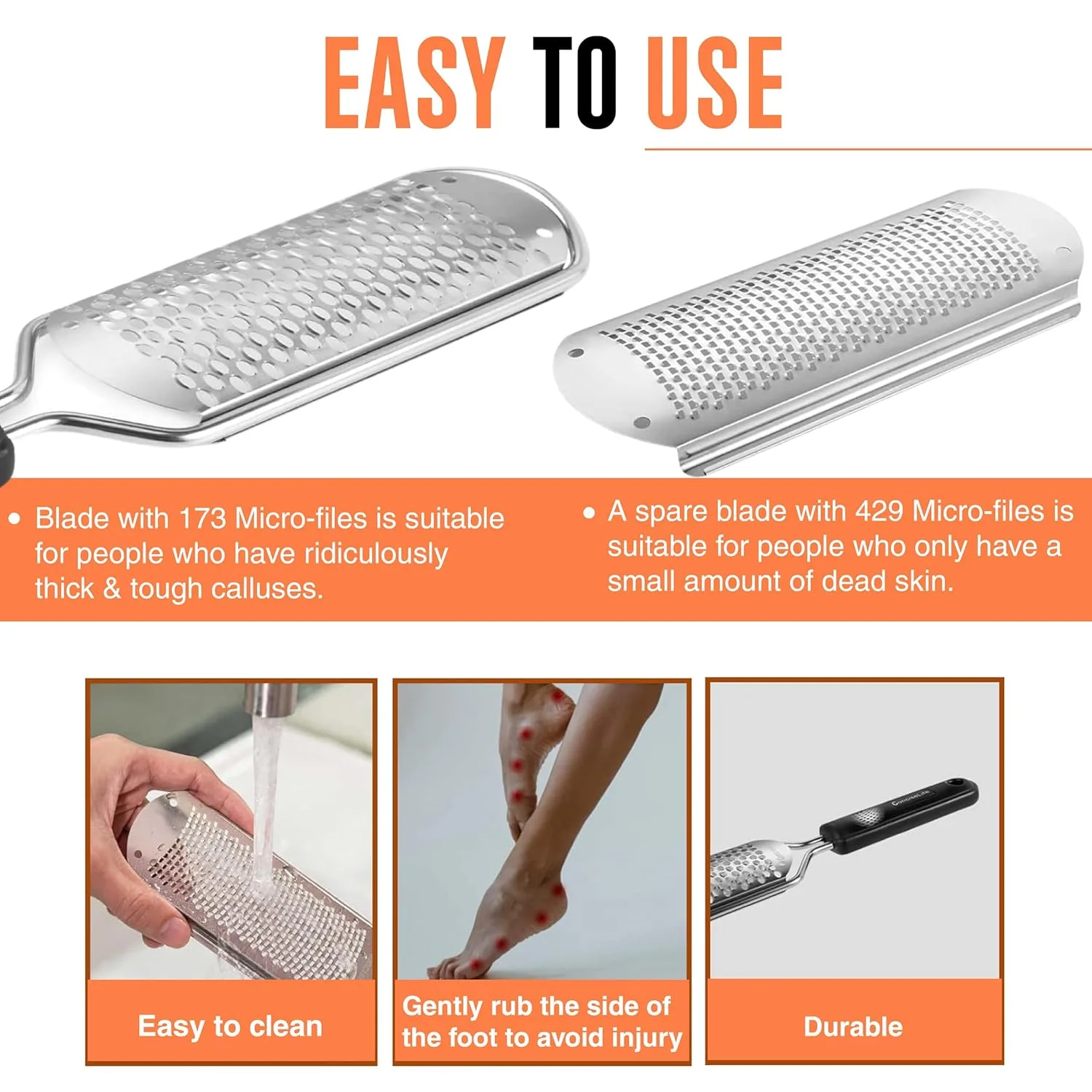 In-Depth Review: best foot file scrubber - Beauté Secrets Essentials Pedicure Foot File Callus Remover, Foot Scrubber Removes Hard Skin, Can Be Used 7 Beauté Secrets Essentials - view 6