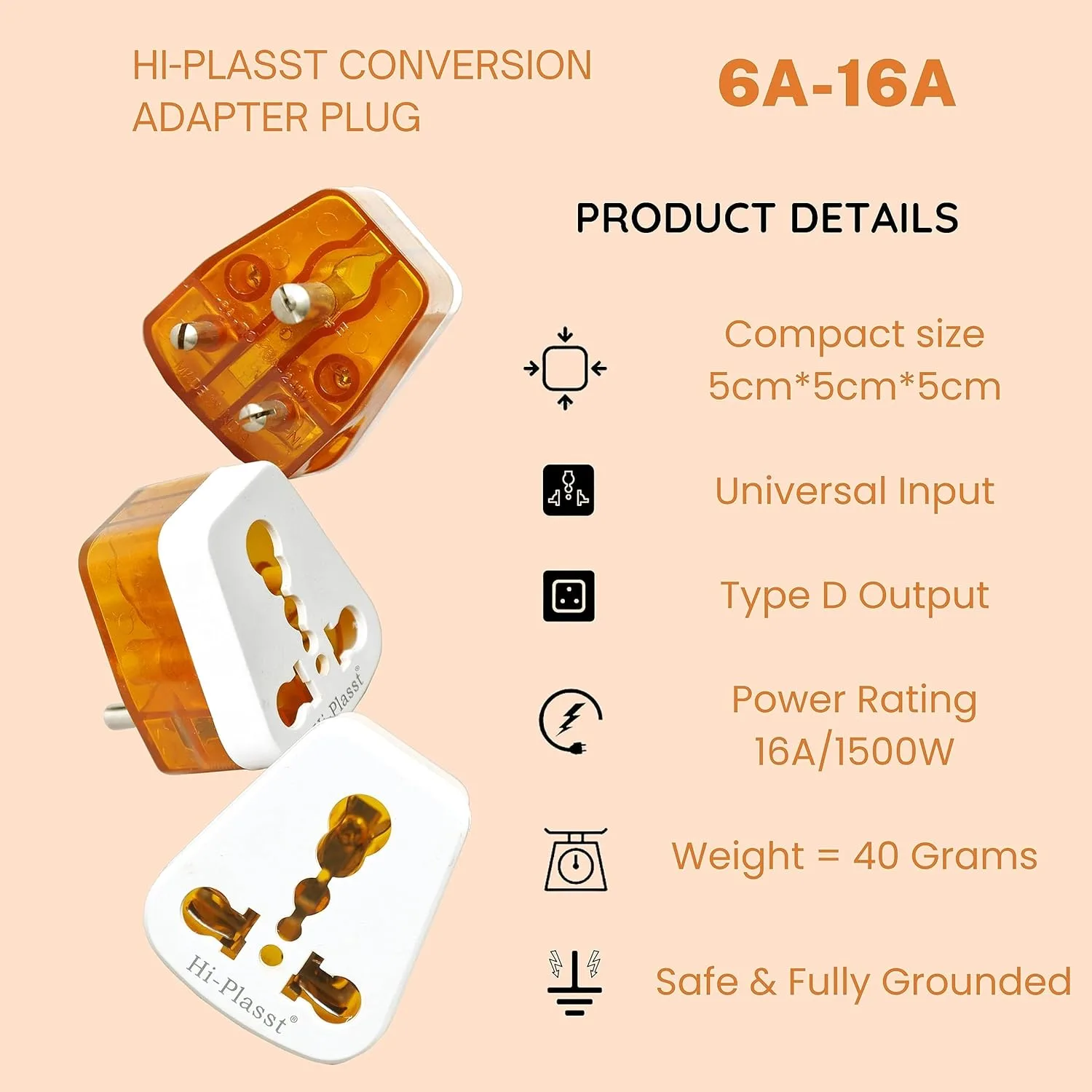 In-Depth Review: best travel adapter plug - Hi-Plasst 16amp Converter Plug for India (Pack of 1) 6ampere to 16ampere 3-Pin International Socket for Bi 10 Hi-Plasst 16amp Converter Plu - view 9