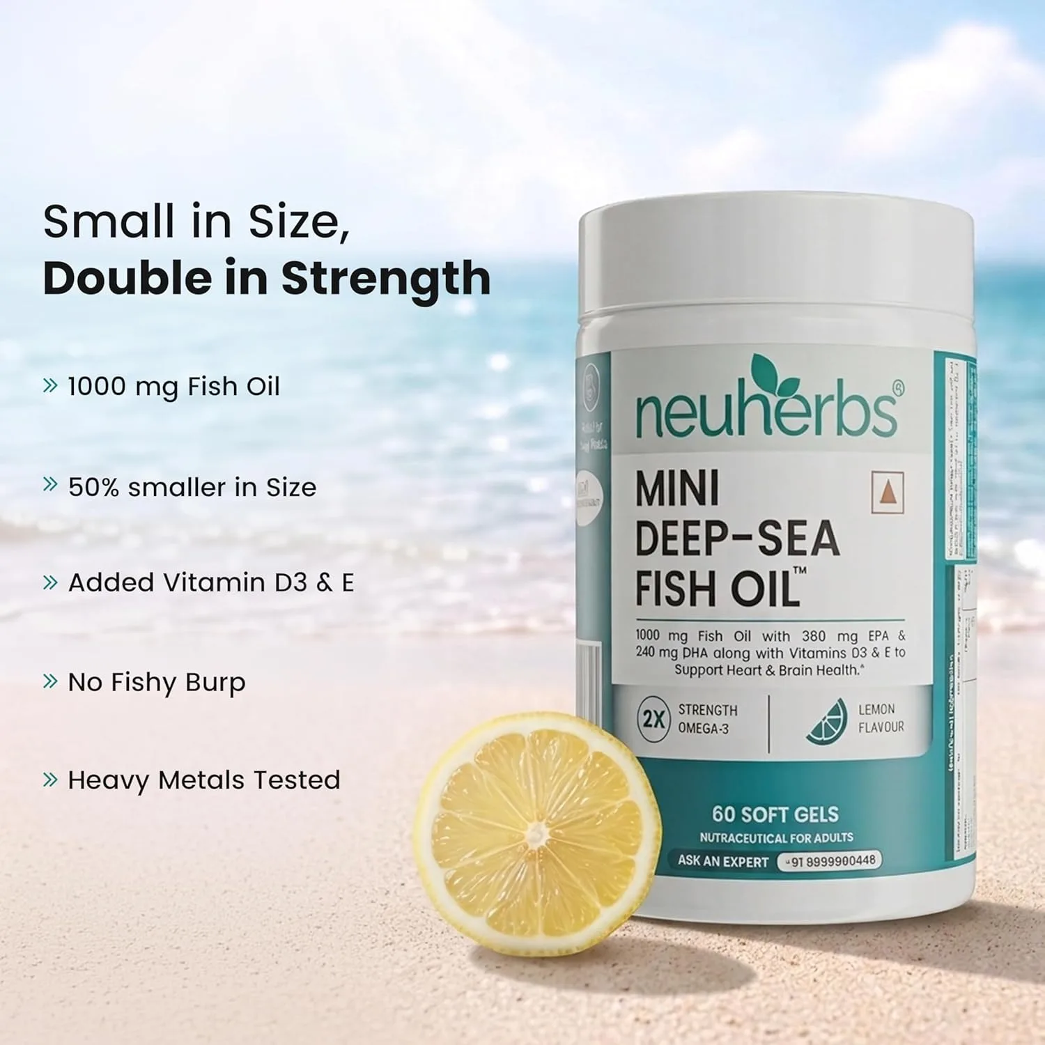 best omega 3 capsules - Neuherbs Mini Deep Sea Omega 3 Fish 3 Neuherbs Mini Deep Sea Omega - view 3