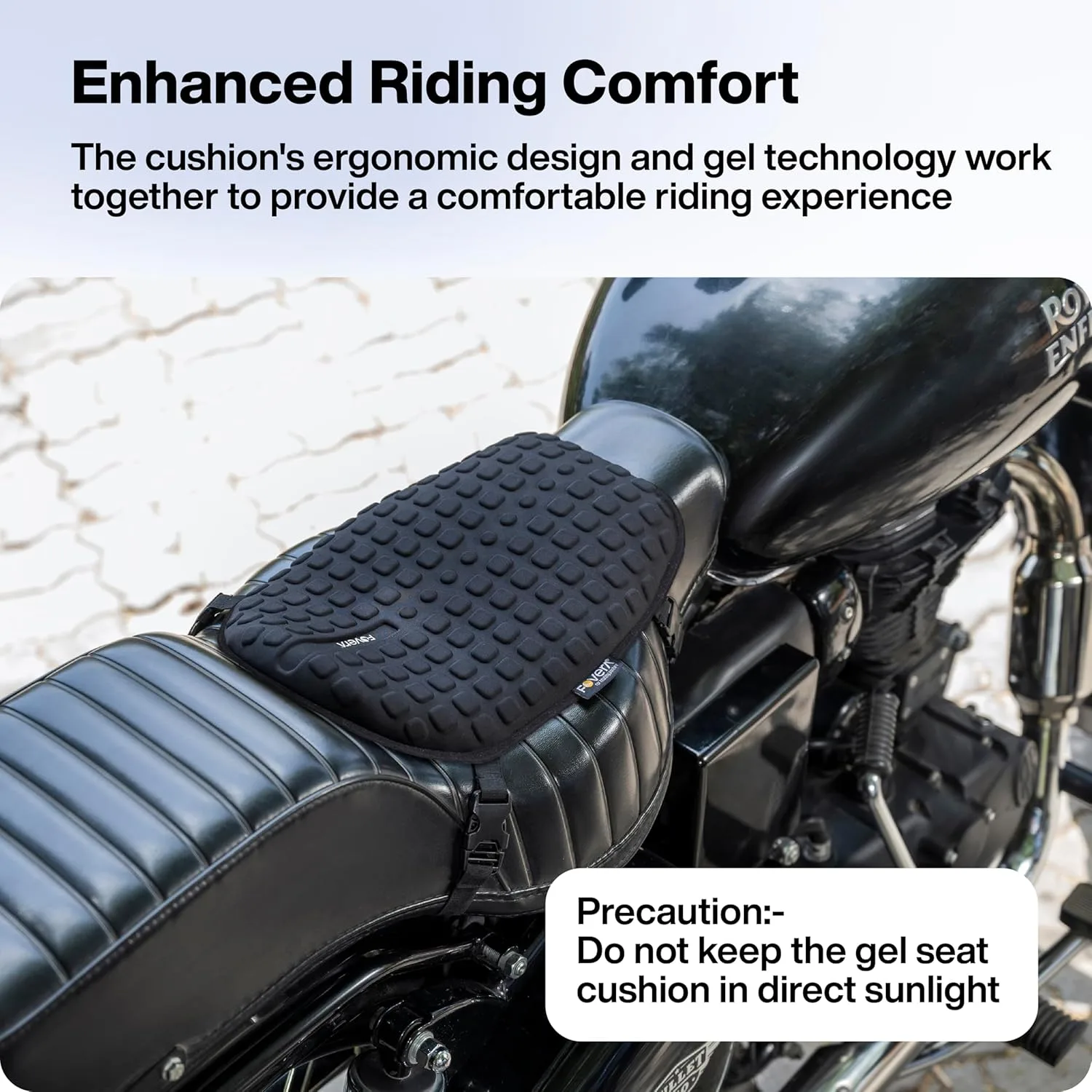 In-Depth Review: best bike seat cover - FOVERA Motorcycle Gel Seat Cushion - Supports Sit Bones, Tailbone, and Buttock Muscles - Massaging Gel Absorbs 8 FOVERA Motorcycle Gel Seat - view 7