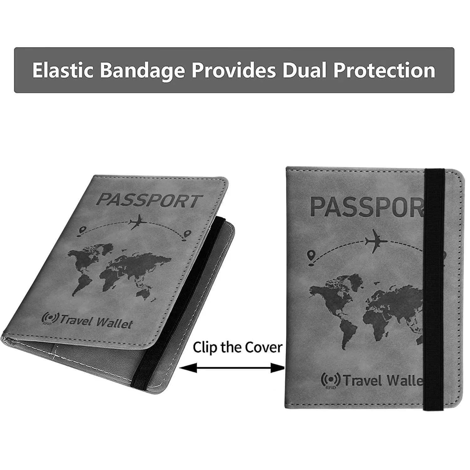 In-Depth Review: best travel passport cover - DAHSHA Grey RFID Blocking PU Leather Travel Passport Holder Cover Travel Wallet Organiser Passport Case 7 DAHSHA Grey RFID Blocking - view 6