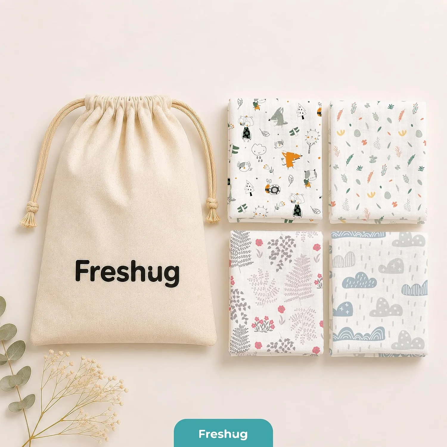 In-Depth Review: best baby swaddle blanket - 100% Cotton Muslin Swaddle Wrap for Newborn Baby | Soft, Breathable Printed Mulmul Baby Swaddling Blanket 5 100% Cotton Muslin Swadd - view 4