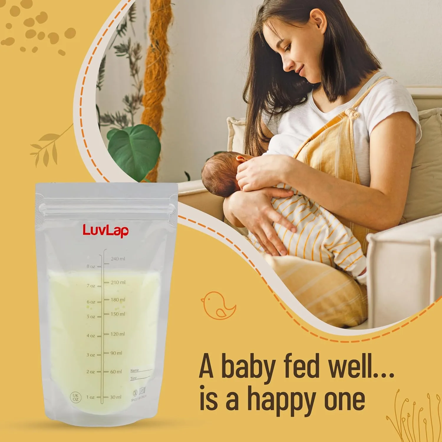 In-Depth Review: best baby milk storage bag - LuvLap Baby Breast Milk Storage Bags 240 ml (Pack of 25), BPA Free BPA Free Leak Proof Zip Lock Disposab 6 LuvLap Baby Breast Milk St - view 5
