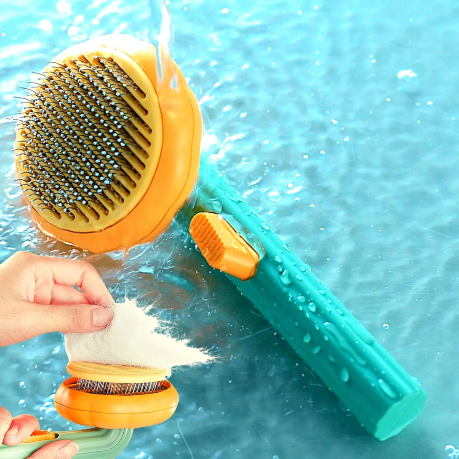 In-Depth Review: best pet grooming kit india - Flynovate Self Cleaning Dog Comb & Cat Comb - Pet Hair Remover Grooming Comb with Switch & PAIN - FREE 1 best pet grooming kit india