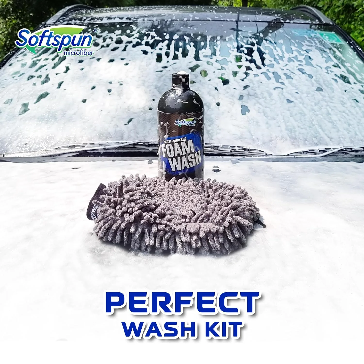 In-Depth Review: best bike wash shampoo - SOFTSPUN Microfiber 1Ltr Car & Bike pH Neutral Premium Liquid Shampoo+1700gsm 1pc Double Side Glove Gre 6 best bike wash shampoo view 4