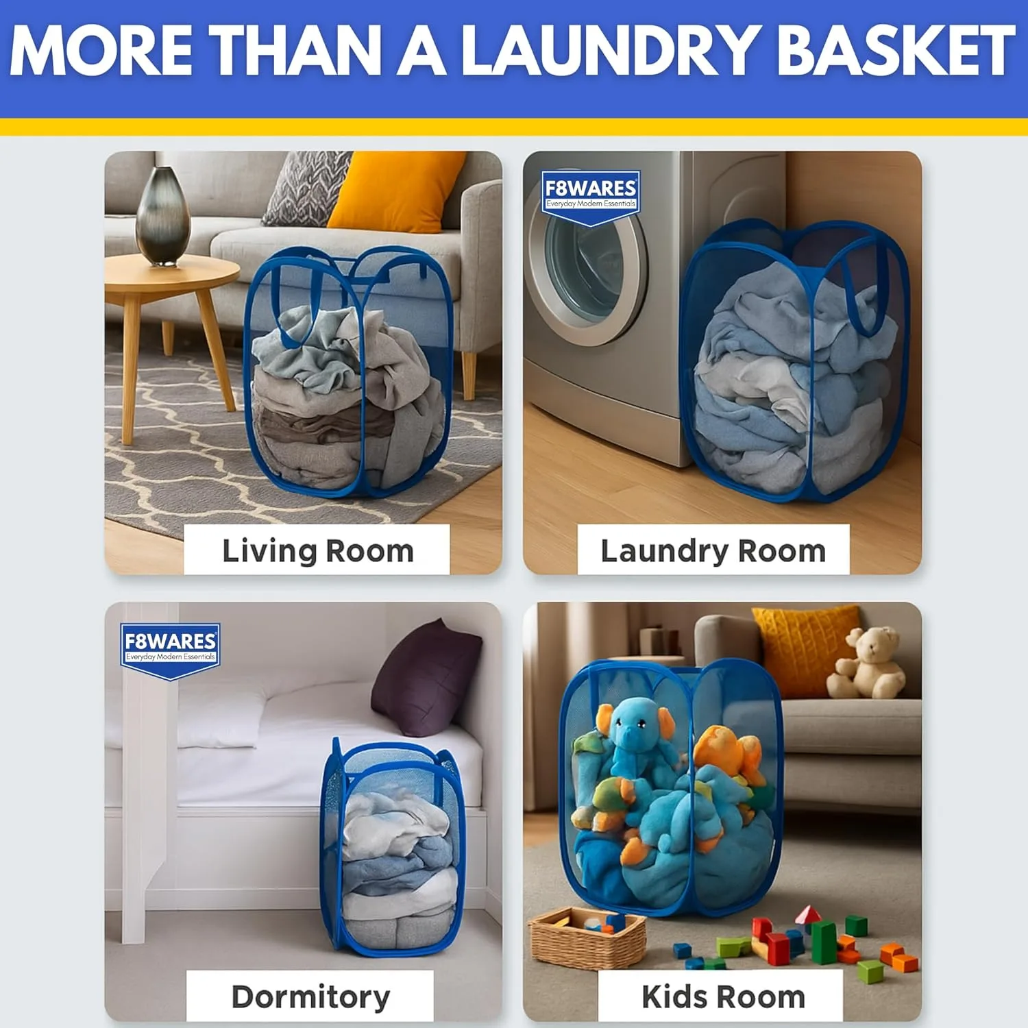 In-Depth Review: best laundry basket - F8WARES 2PK 75 Litres Nylon Mesh Foldable Laundry Basket for Clothes - Odourless Breathable Laundry Bag for Clo 8 F8WARES 2PK 75 Litres Nylon - view 7