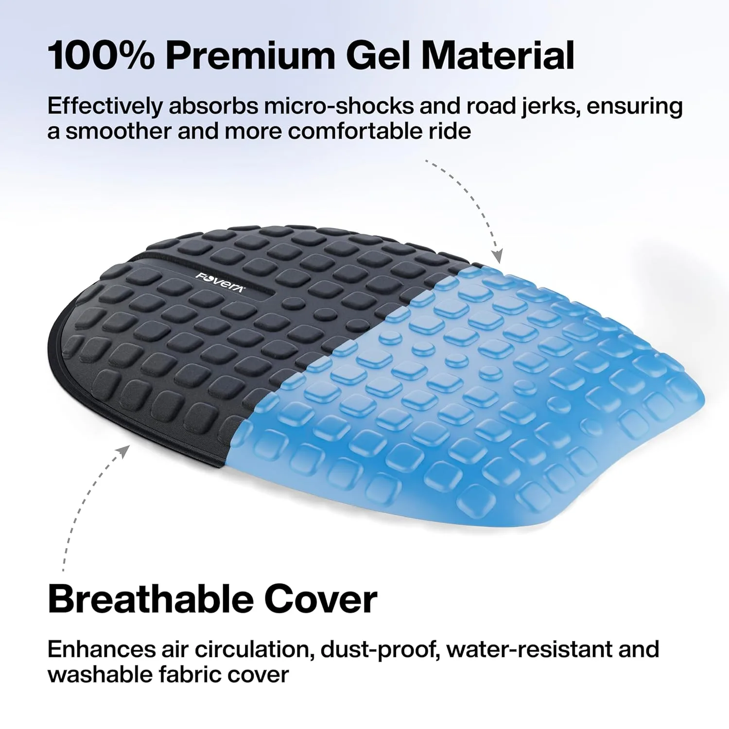 In-Depth Review: best bike seat cover - FOVERA Motorcycle Gel Seat Cushion - Supports Sit Bones, Tailbone, and Buttock Muscles - Massaging Gel Absorbs 3 FOVERA Motorcycle Gel Seat - view 2
