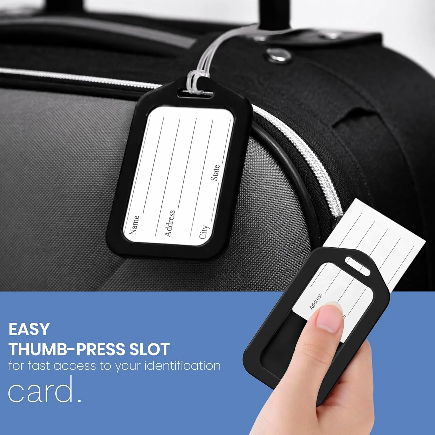 In-Depth Review: best travel bag tag - Storite Pack of 6 Luggage Tags, Smart Tag for Travel suitcases (Black) | Travel Bags Tags for Easily Identifica 4 Storite Pack of 6 Luggage T - view 3