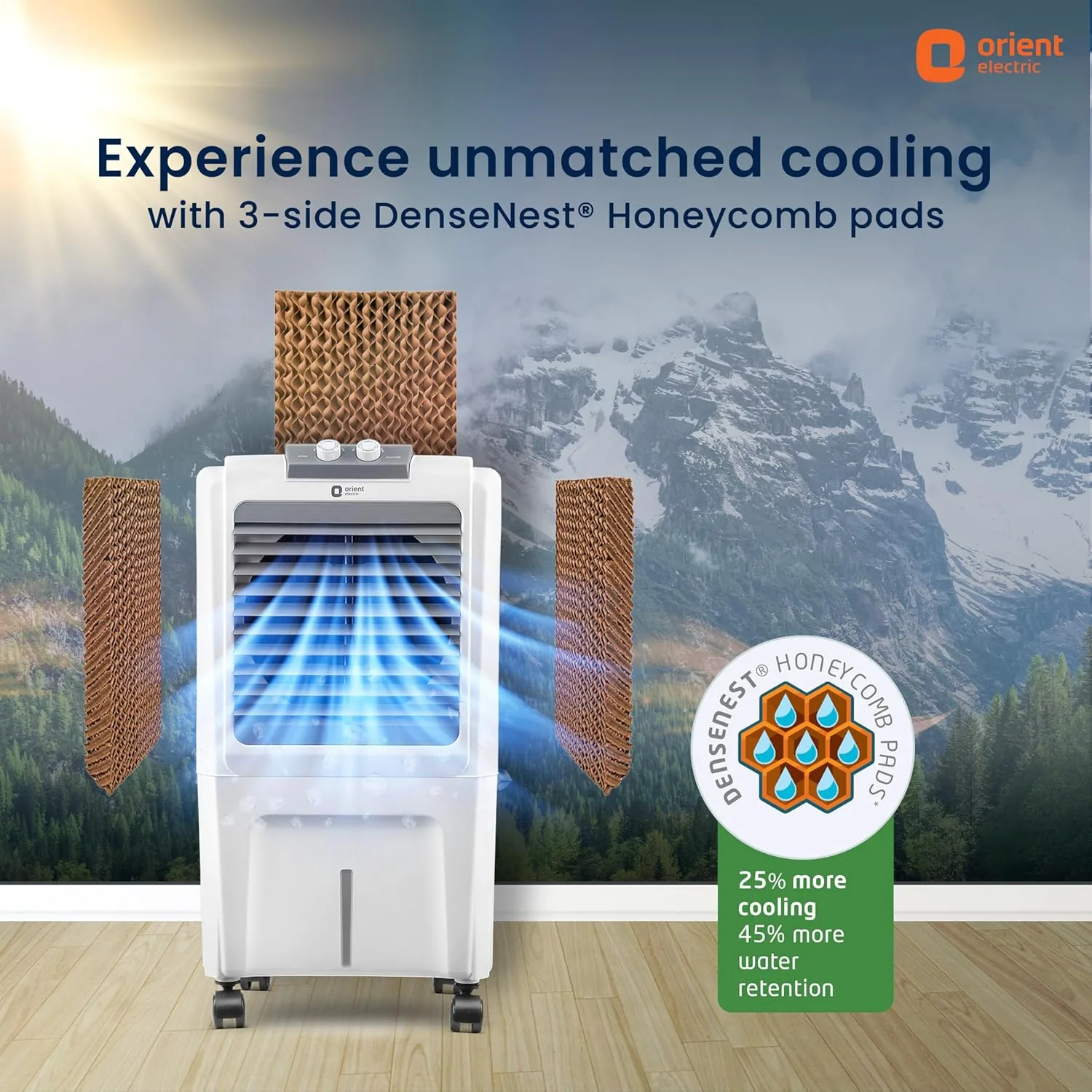 In-Depth Review: best cooler for home - Orient Electric Durachill 40 L Portable Air Cooler For Home | Densenest Honeycomb Pads |More Air Delivery | Fu 3 Orient Electric Durachill - view 2