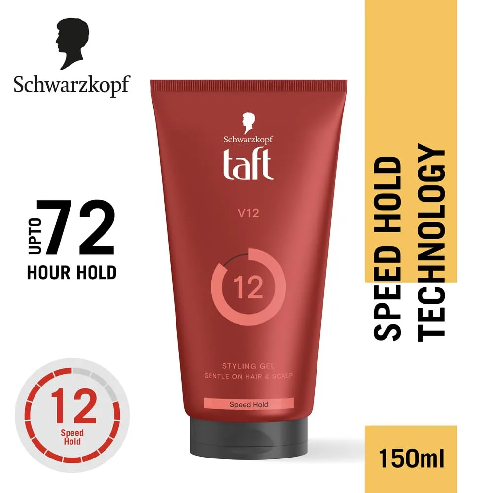 In-Depth Review: best hair gel men - Schwarzkopf TAFT Power V12 Hair Gel With Speed Hold Technology |Fast Drying formulation| Moisturising formula| No 3 best hair gel men view 1