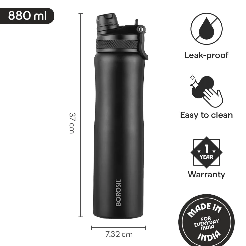 In-Depth Review: best travel water bottle - Borosil 800ml Duo Sport Stainless Steel Water Bottle | ISI Certified Made in India | Double Wall Vacuum In 5 Borosil 800ml Duo Sport Sta - view 4