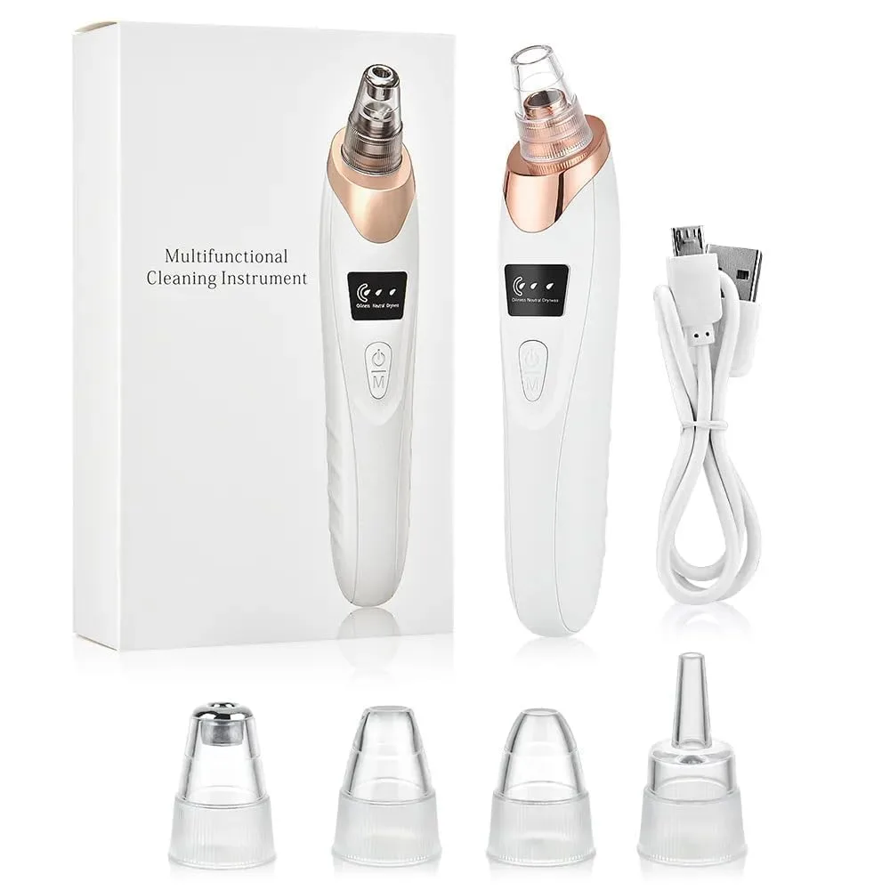 5-in-1 Blackhead Remover Machine – Electric Pore Cleaner & Whitehead Removal Tool, Deep Face Cleaner Machine for Acne, Pimple & Blackhead Removal, USB Rechargeable Derma Suction Device (Blackhead remover) | | best pore cleaner vacuum