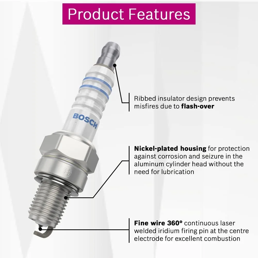 best bike spark plug - Bosch F002G40087 Type UR4AC Spark Plu 5 Bosch F002G40087 Type UR4 - view 5