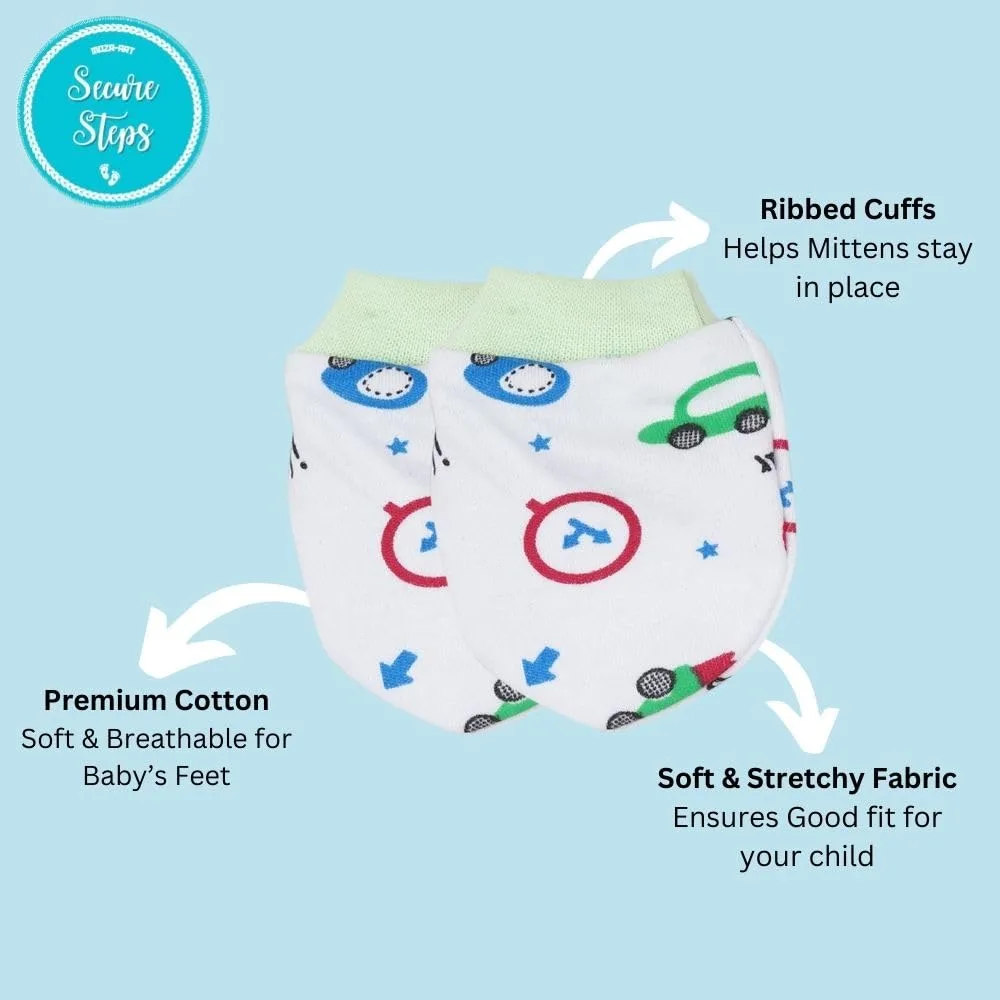 In-Depth Review: best baby mittens cap set - Newborn Baby Cap Mittens & Booties Set (Pack of 4) | Cotton Ribbed Cap Mittens Booties Set for 0-6 M 4 Newborn Baby Cap Mittens &# - view 3
