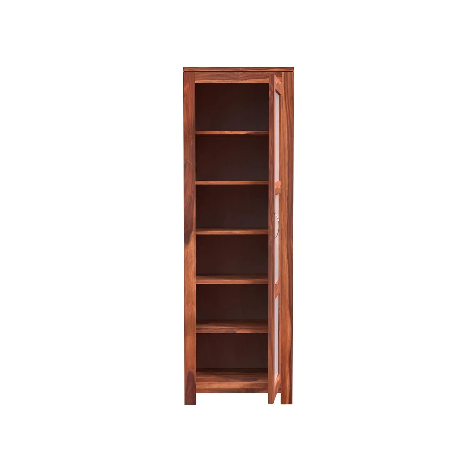 In-Depth Review: best bookshelf storage - Solid Sheesham Wood Natural Book Shelf, Showcase Glass Door Crockery Storage Unit Or Bookcase, 6-Shelf Woode 7 Solid Sheesham Wood Natur - view 6