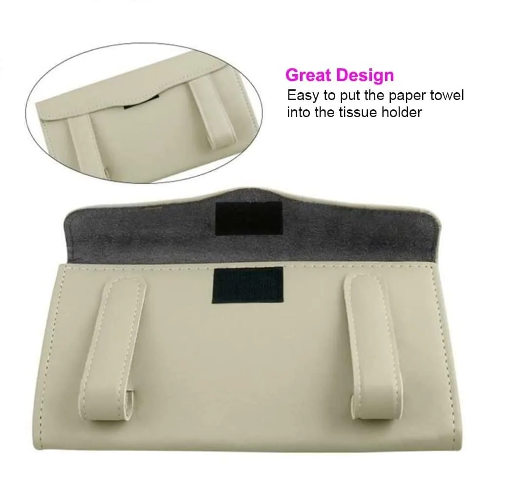 In-Depth Review: best car tissue holder - Detachi Car Tissue Holder, Sun Visor Napkin Holder, Car Visor Tissue Holder, Tissue Holder for Car (Beige) | 8 best car tissue holder view 6