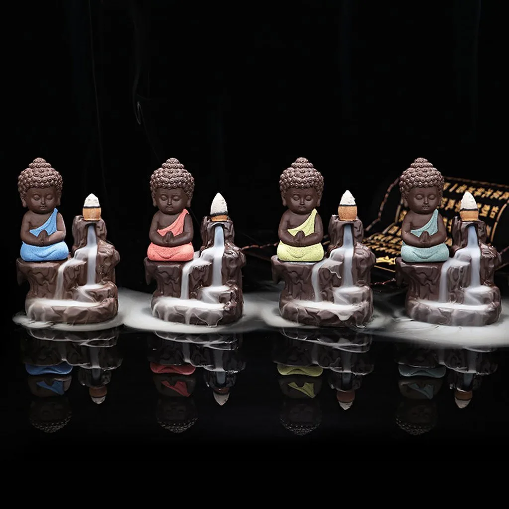 In-Depth Review: best incense holder decorative - eCraftIndia Meditating Monk Buddha Smoke Backflow Cone Decorative Incense Holder (7 cm x 7 cm x 12, 6 eCraftIndia Meditating Monk Bud - view 5