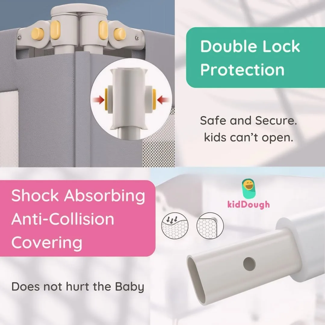 In-Depth Review: best baby cabinet lock - KidDough Bed Rail Guard for Kids Safety Bed Rail for Baby Safety (6.5ftX6ftX6.5ft, 3 Sides, Grey) | | best b 8 KidDough Bed Rail Guard for - view 7
