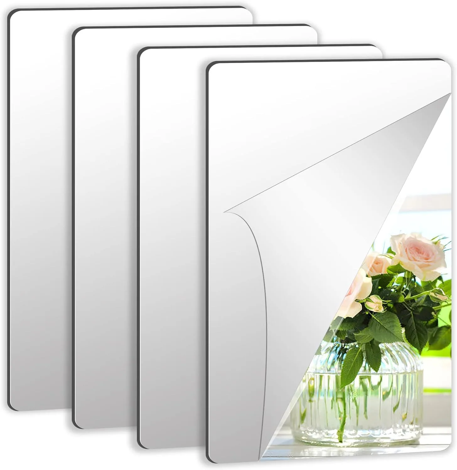 In-Depth Review: best sticker sheets decorative - 4pc Pack A4 Size Self Adhesive Acrylic Silver Mirror Finish Decorative Flexible Sheets Wall Stickers 1 best sticker sheets decorative