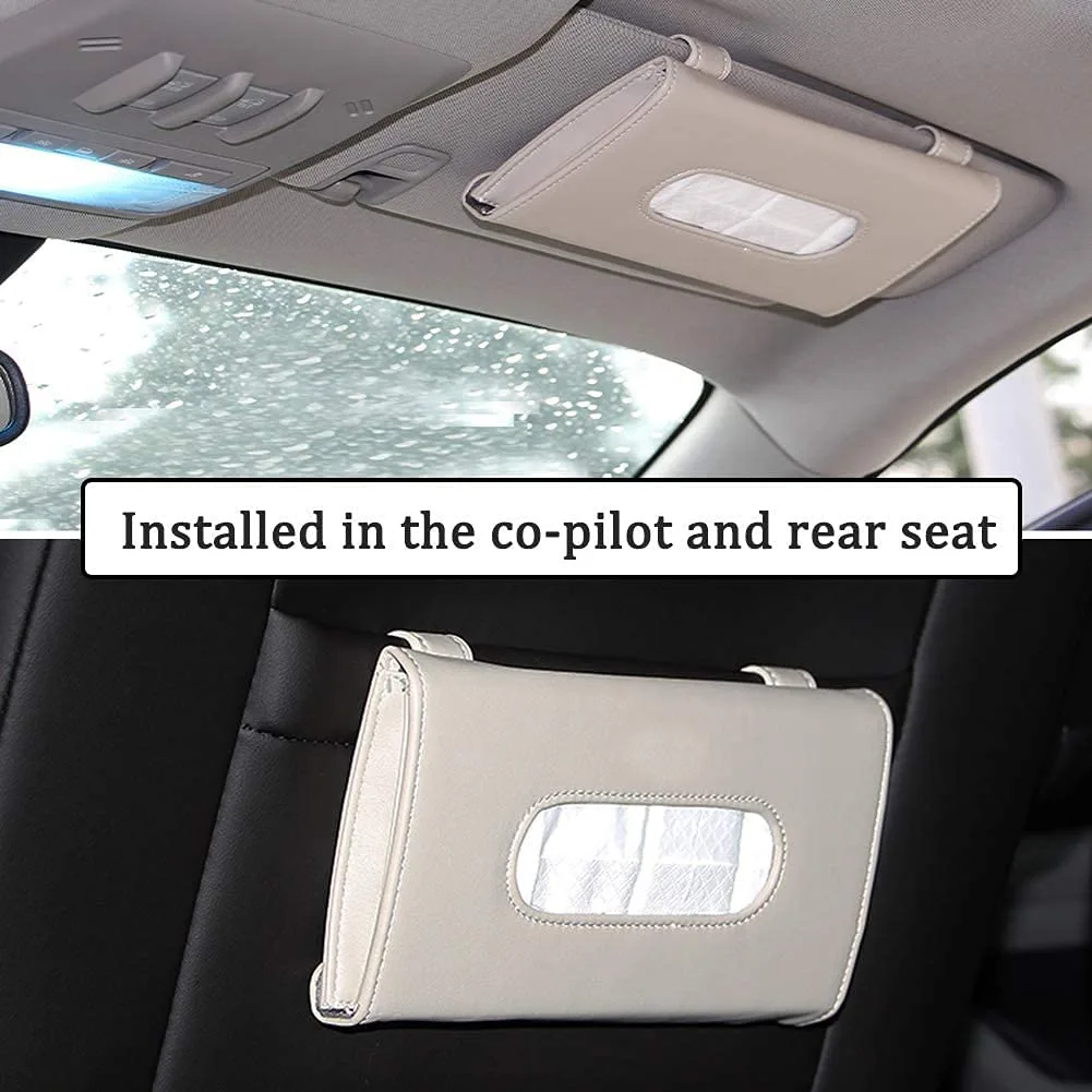 In-Depth Review: best car tissue holder - Detachi Car Tissue Holder, Sun Visor Napkin Holder, Car Visor Tissue Holder, Tissue Holder for Car (Beige) | 6 best car tissue holder view 4