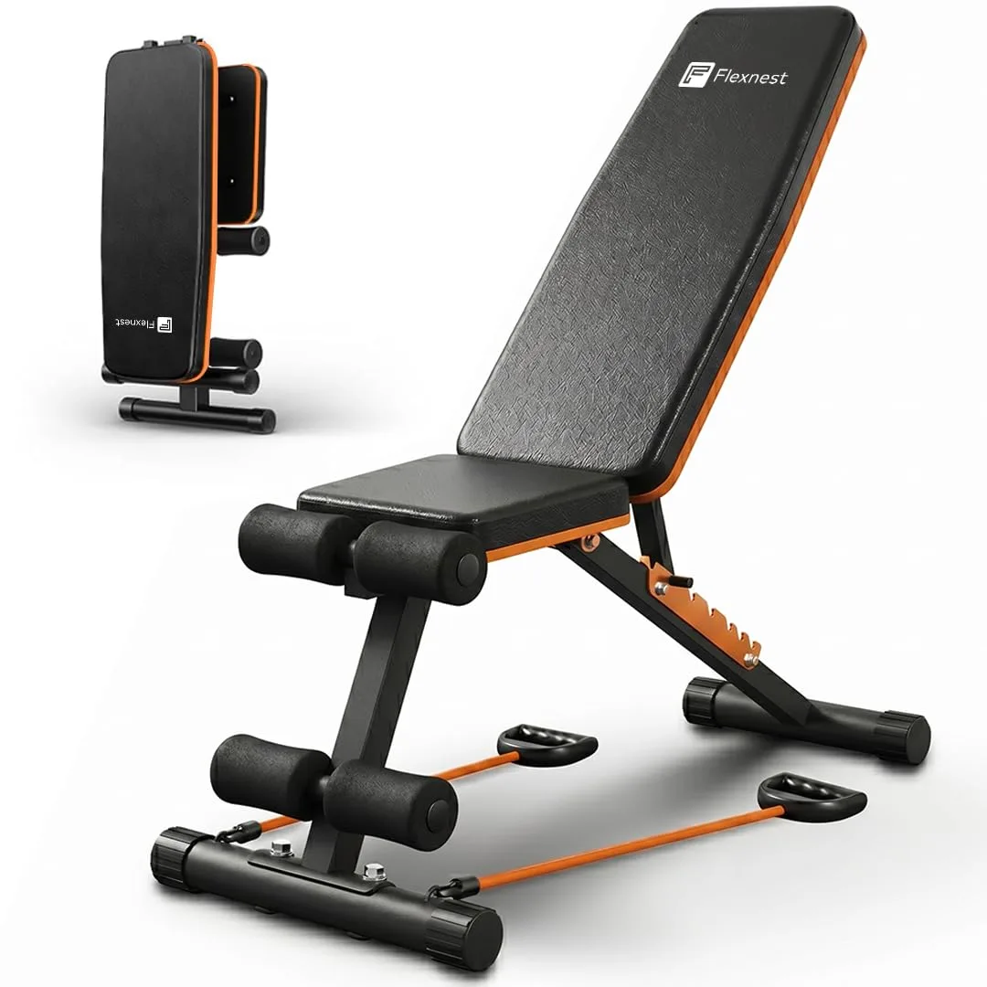 In-Depth Review: best gym bench foldable - Flexnest Commercial Grade Adjustable And Foldable Gym Bench Incline,Decline & Flat 250 Kg Capacity Fit 2 Flexnest Commercial Grade Adjustable And Foldable Gym Bench Incline,Decline & Flat 250 Kg Capacity Fitness Gym Bench with Resistance Ropes For Home Workout,Premium Leather Adjustable Multi-Purpose Machine - Black (Flexbench EZ) | | best gym bench foldable