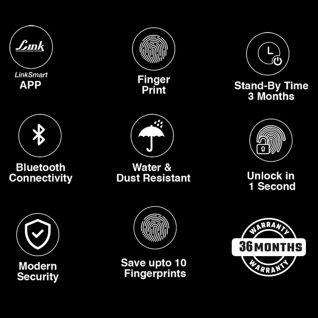 In-Depth Review: best bike ignition lock - Link Smart Bio-Touch Fingerprint Padlock, Rechargeable Li-ion Battery, Water & Dust Resistant, 8MM Hig 5 Link Smart Bio-Touch Fin - view 4