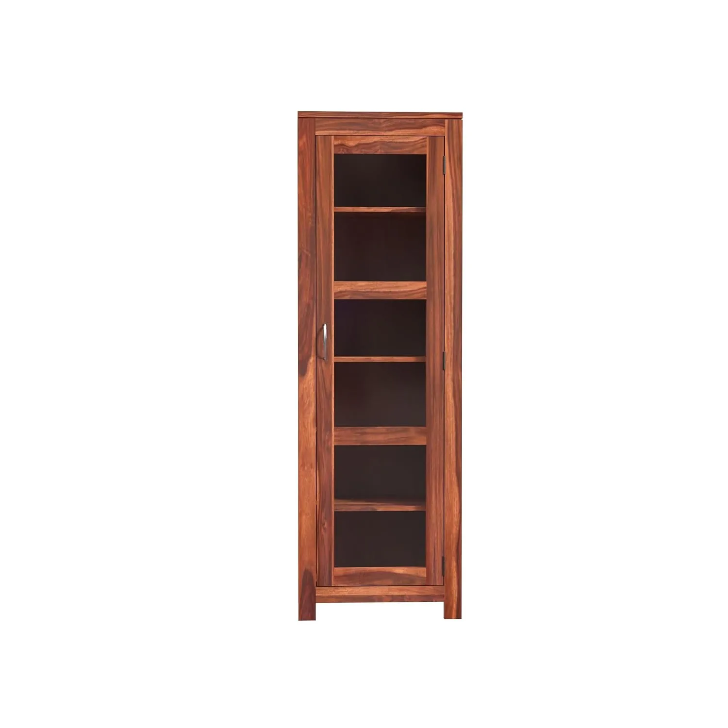 In-Depth Review: best bookshelf storage - Solid Sheesham Wood Natural Book Shelf, Showcase Glass Door Crockery Storage Unit Or Bookcase, 6-Shelf Woode 6 Solid Sheesham Wood Natur - view 5