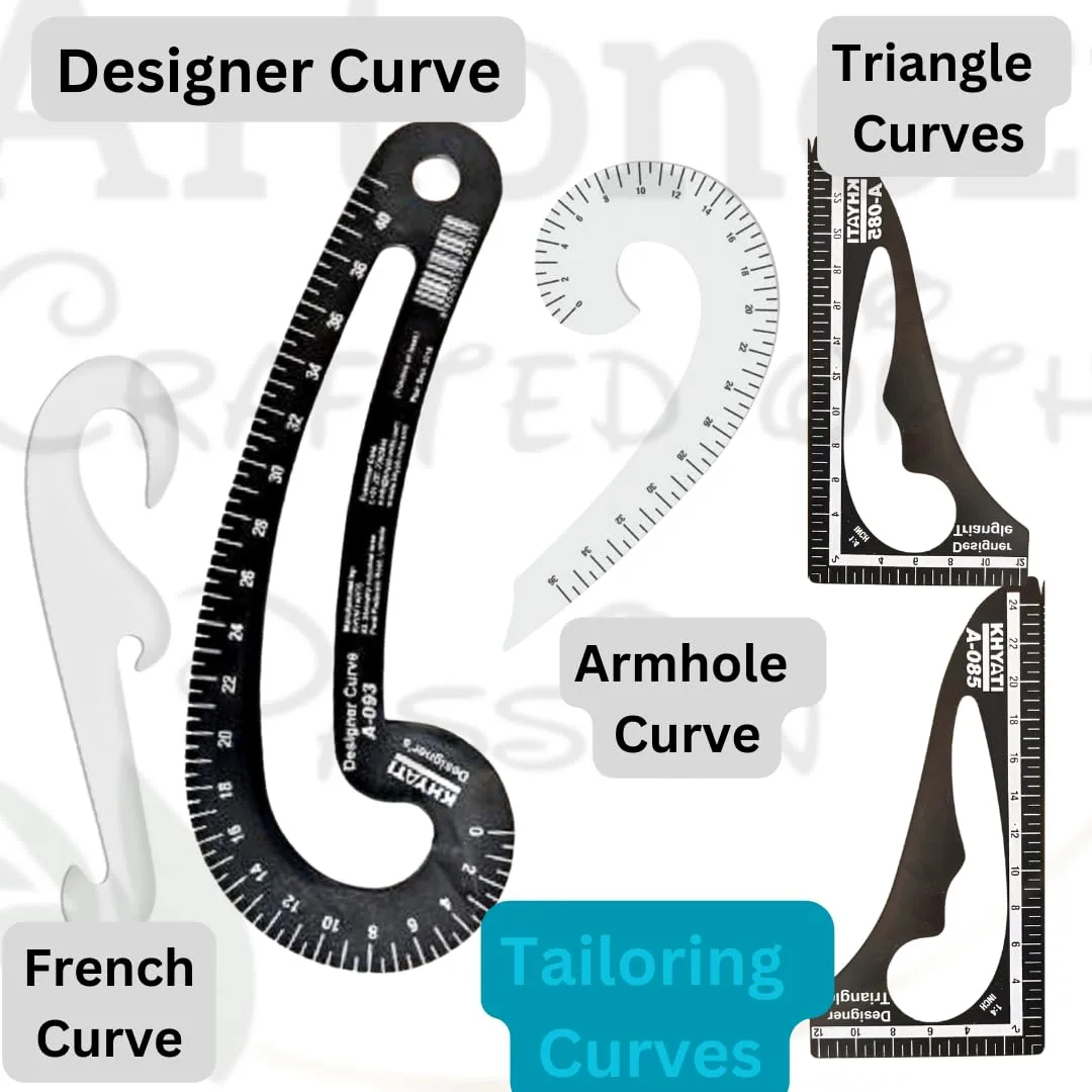 In-Depth Review: best sewing kit - Artonezt Tailoring Stitching Black Fashion Designing Scale Pattern Making Ruler Kit Sewing Ruler Set, French Curve, 4 Artonezt Tailoring Stitching - view 3