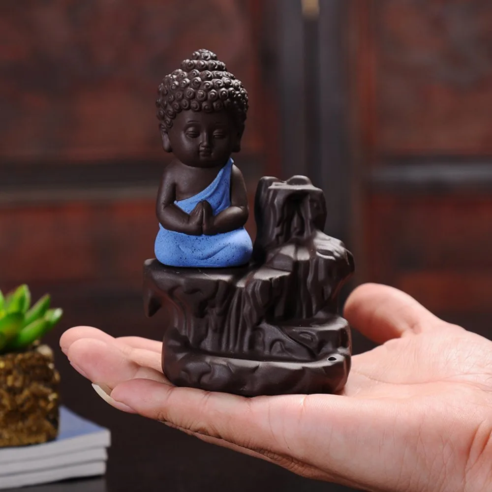 In-Depth Review: best incense holder decorative - eCraftIndia Meditating Monk Buddha Smoke Backflow Cone Decorative Incense Holder (7 cm x 7 cm x 12, 7 eCraftIndia Meditating Monk Bud - view 6