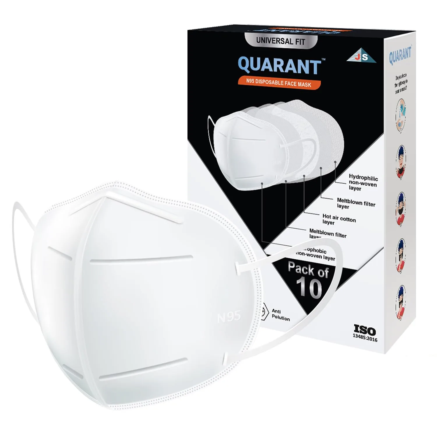 In-Depth Review: best face mask n95 - QUARANT N95 Anti Pollution Face Mask with Nose Clip, White 1 best face mask n95
