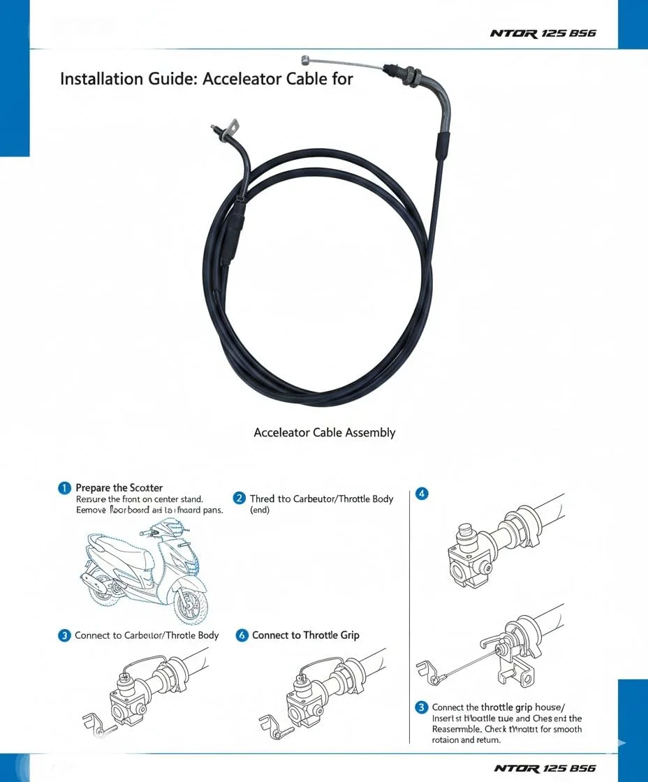 In-Depth Review: best bike accelerator cable - Accelerator Cable for TVS NTORQ-125 BS-6 2020-2025 models (only order for BS-6 models) | | best bike ac 8 Accelerator Cable for TVS NTORQ - view 7