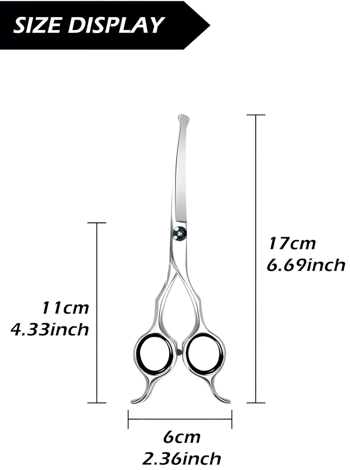In-Depth Review: best pet grooming scissors - Upwards Curved Dog Grooming Scissors 6.69 inches Round Tips Pet Grooming Shears for Dog Cat on Face Paw 6 Upwards Curved Dog Grooming - view 5