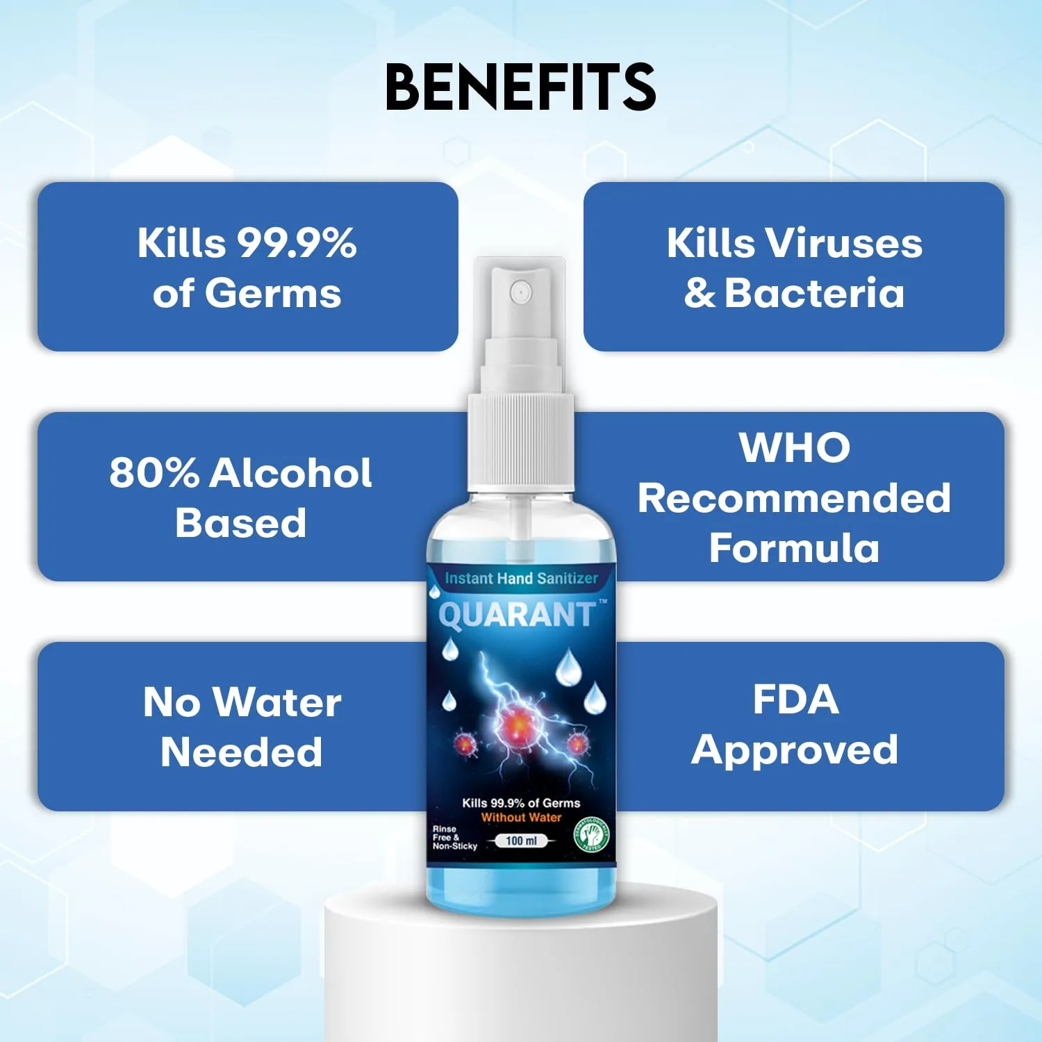 In-Depth Review: best hand sanitizer spray - QUARANT 80% Alcohol Based Instant Hand Sanitizer Spray (100ml, Pack of 5) | Small Pocket Size, Kills 99.9 3 QUARANT 80% Alcohol Based I - view 2