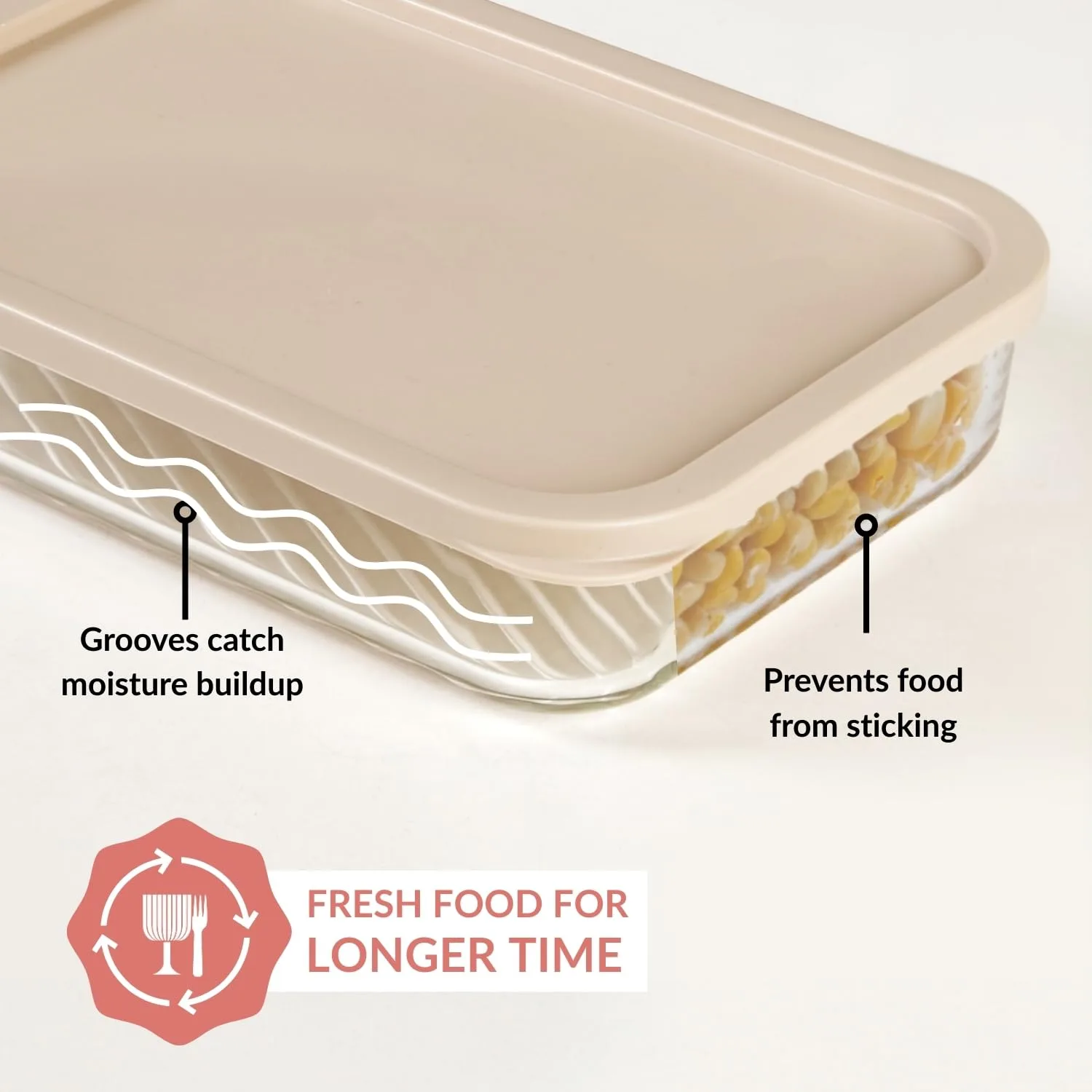In-Depth Review: best pantry storage containers - Nestasia Groovo Glass Containers for Fridge Storage Set of 6 (S-310ml x 2, M-520ml x 2, L-750ml, XL- 7 best pantry storage containers view 5
