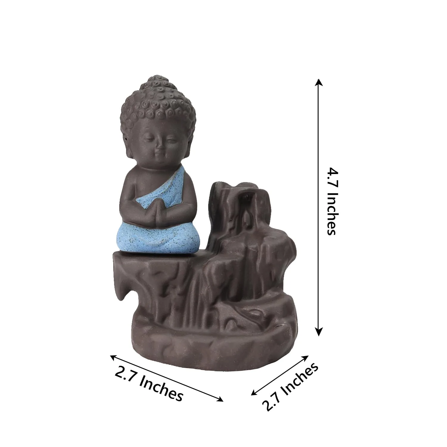 In-Depth Review: best incense holder decorative - eCraftIndia Meditating Monk Buddha Smoke Backflow Cone Decorative Incense Holder (7 cm x 7 cm x 12, 4 eCraftIndia Meditating Monk Bud - view 3