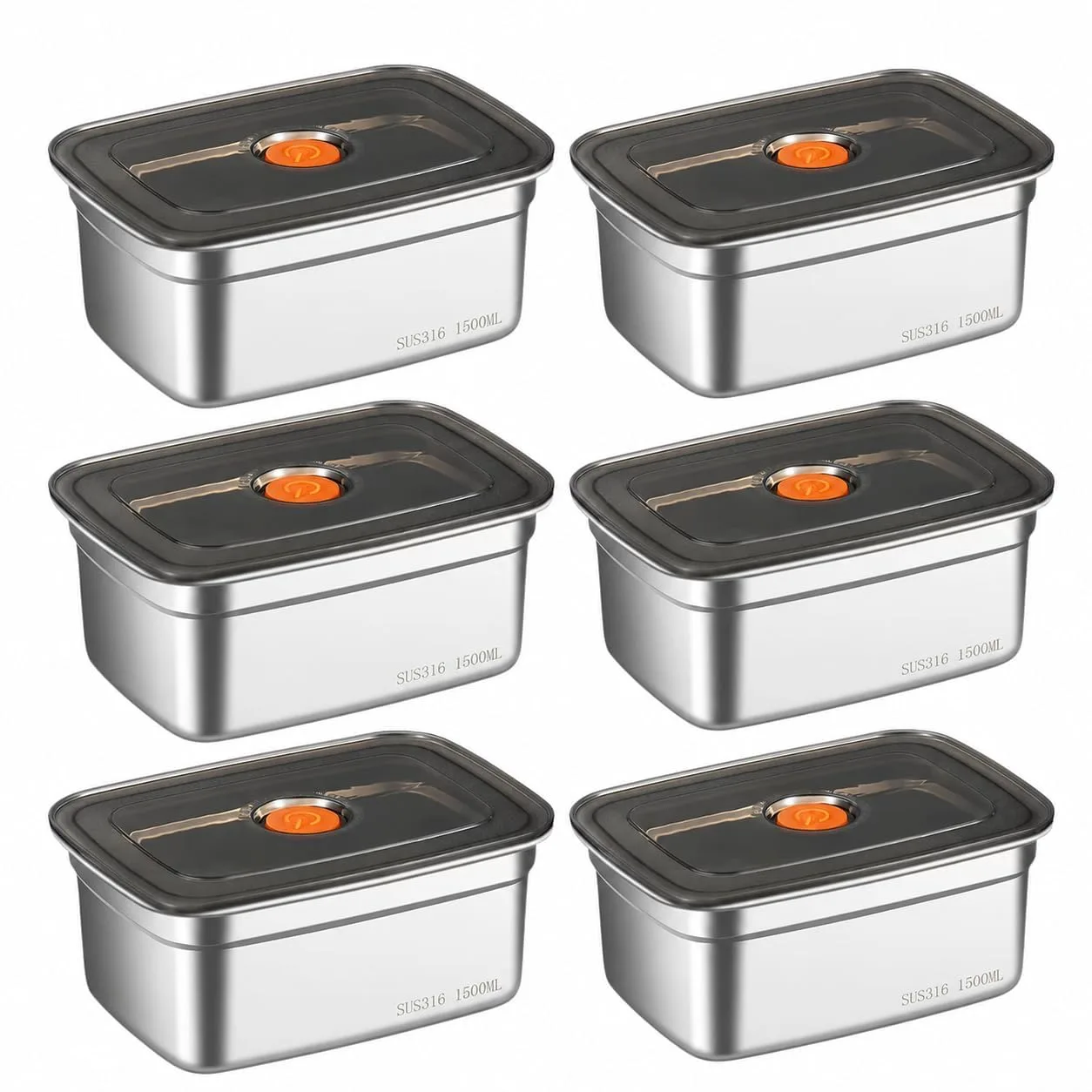 In-Depth Review: best travel snack containers - 316 Stainless Steel Fridge Storage Box Set– 1500 ML (Pack of 6) Premium Food Grade & Leakproof 2 best travel snack containers