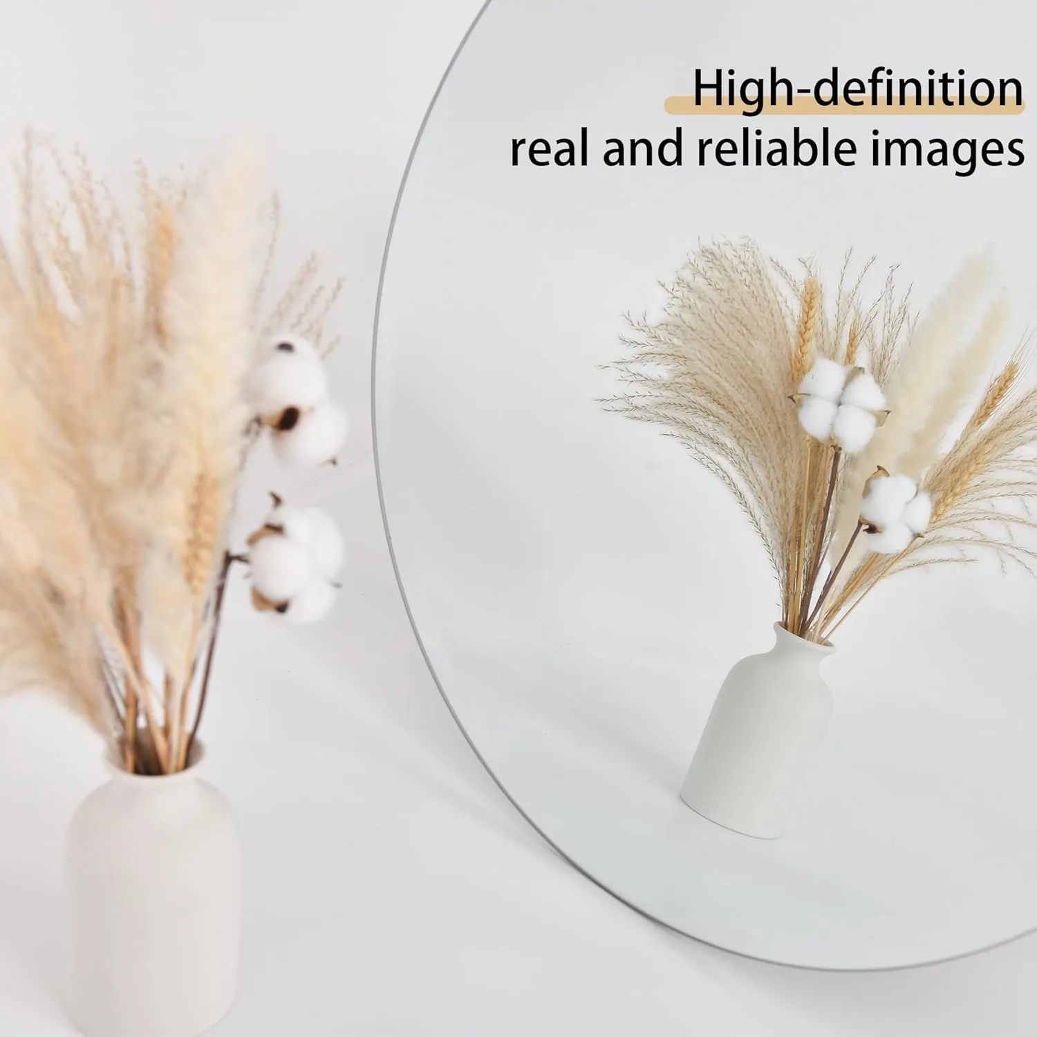 In-Depth Review: best decorative mirror round - Glassco Round Frameless Decorative Mirror for Bathroom Wall, Home Dcor, Washbasin and Livingroom with 4 Glassco Round Frameless Dec - view 3