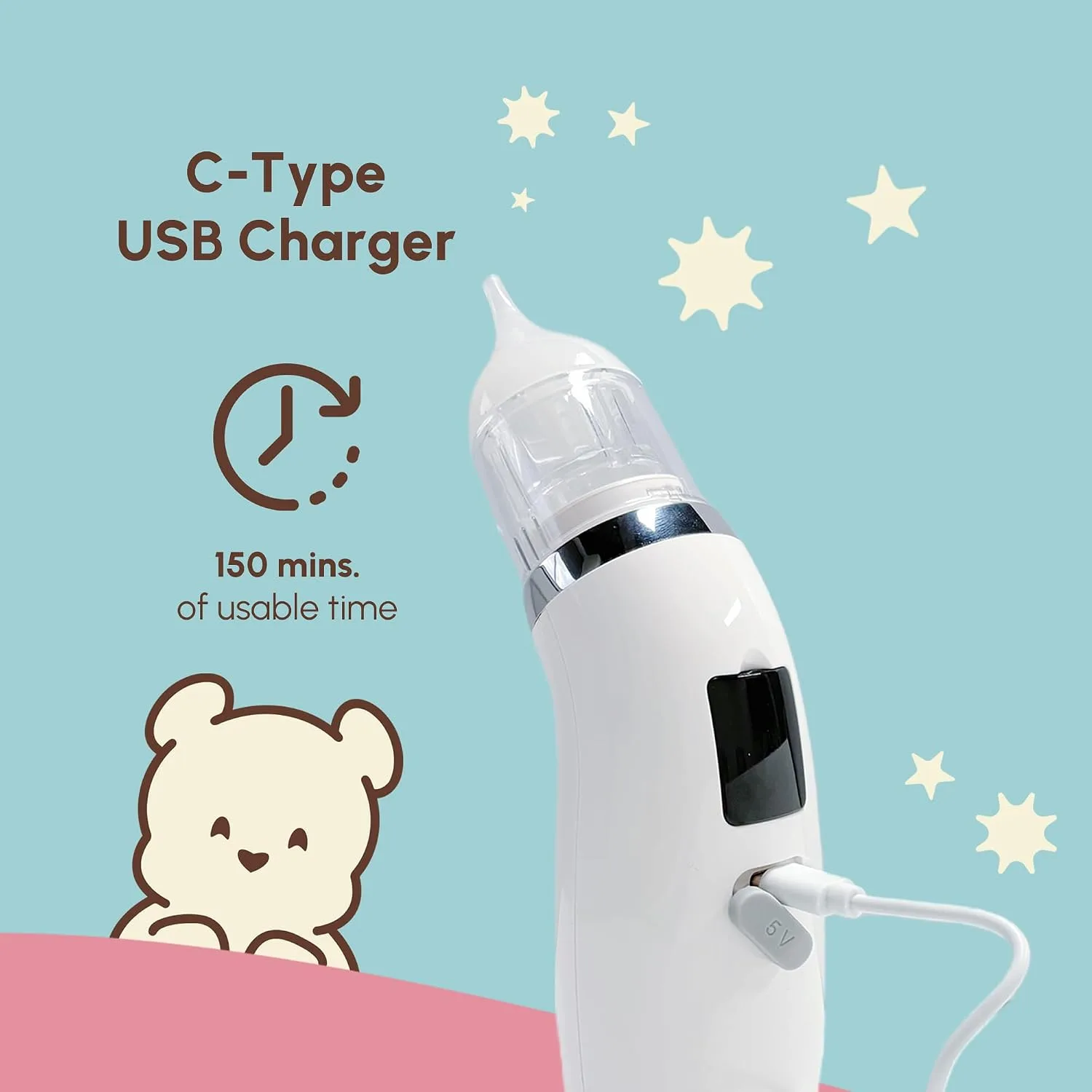 In-Depth Review: best baby nail clipper set - NoseBliss Baby Nose Cleaner Rechargeable IPX6 Waterproof Electric Nasal Aspirator with 5 Suction Levels 7 NoseBliss Baby Nose Cleaner R - view 6