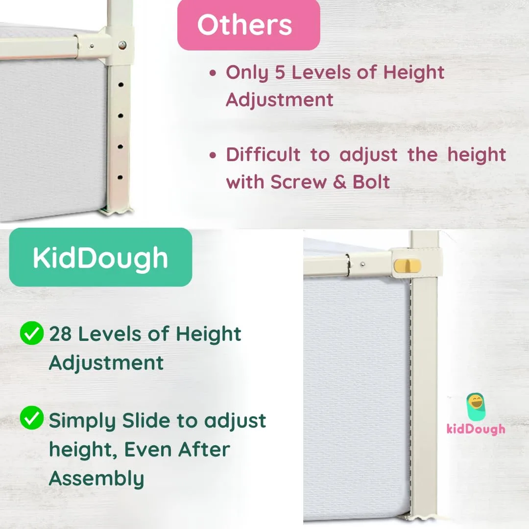 In-Depth Review: best baby cabinet lock - KidDough Bed Rail Guard for Kids Safety Bed Rail for Baby Safety (6.5ftX6ftX6.5ft, 3 Sides, Grey) | | best b 4 KidDough Bed Rail Guard for - view 3