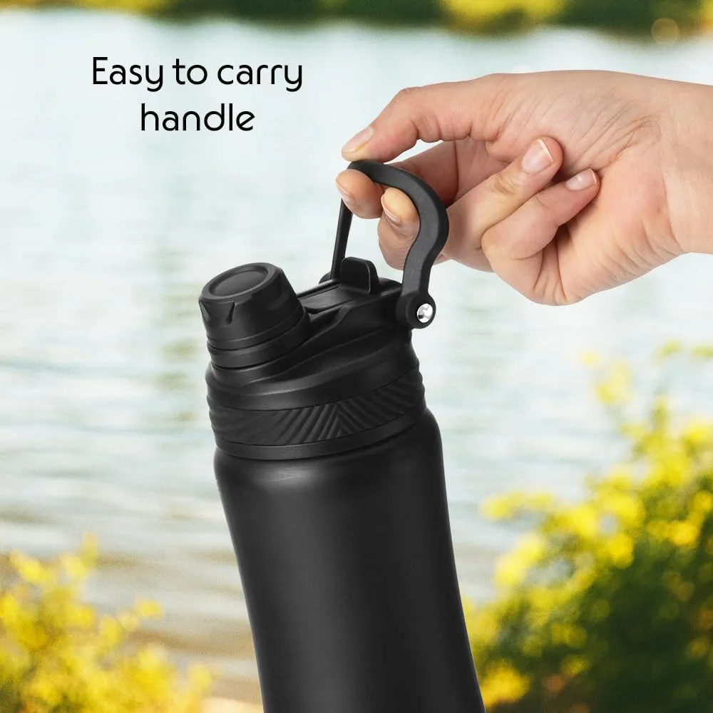 In-Depth Review: best travel water bottle - Borosil 800ml Duo Sport Stainless Steel Water Bottle | ISI Certified Made in India | Double Wall Vacuum In 7 Borosil 800ml Duo Sport Sta - view 6