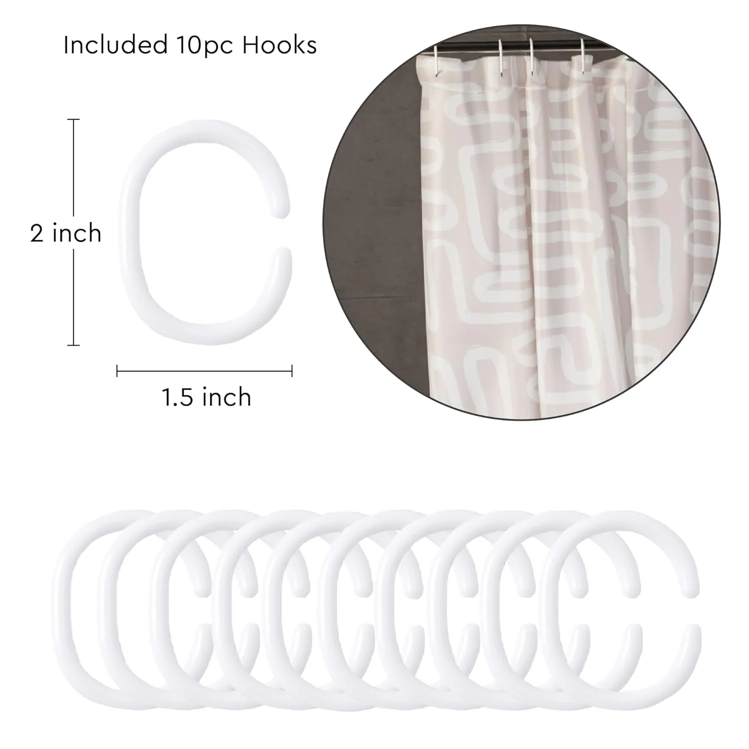 Encasa XO Shower Curtain, - view 5